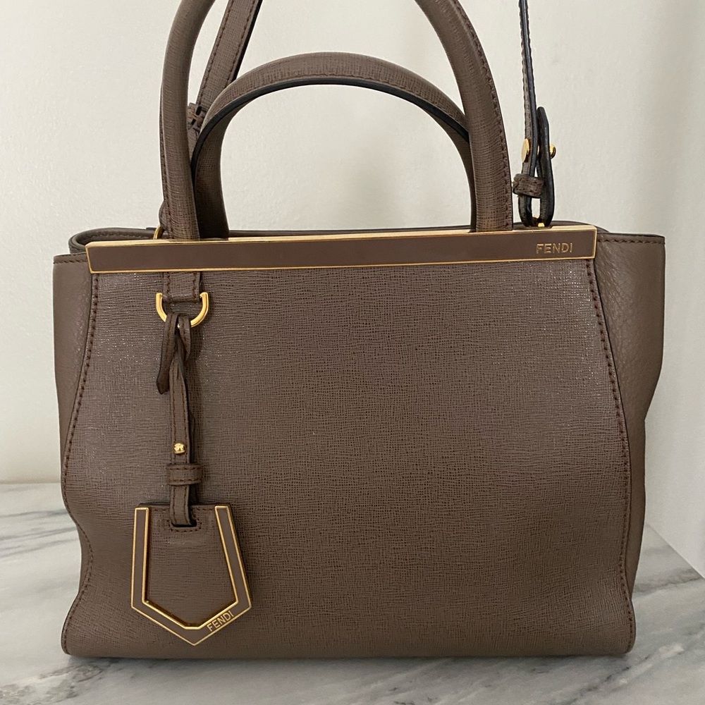 Fendi 2Jours Leather Satchel in light brown